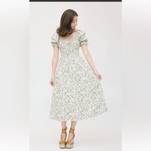 Hill House ophelia dress in sand basketweave vine